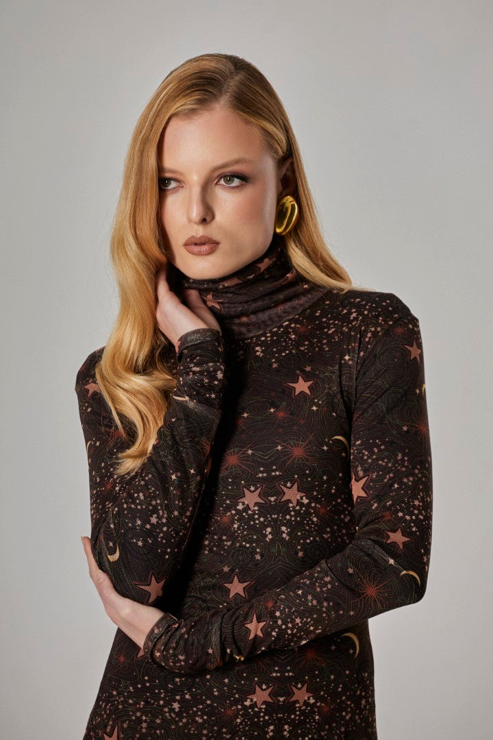 Vestido Longo Tule Galáxia