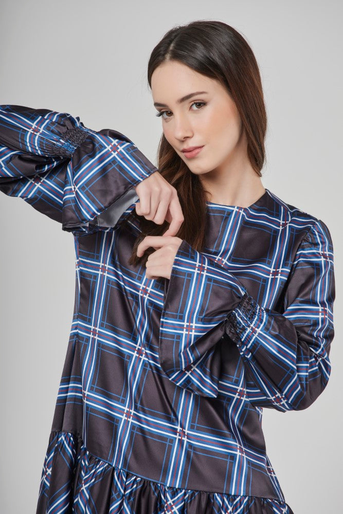 Vestido Cetim Midi Chess