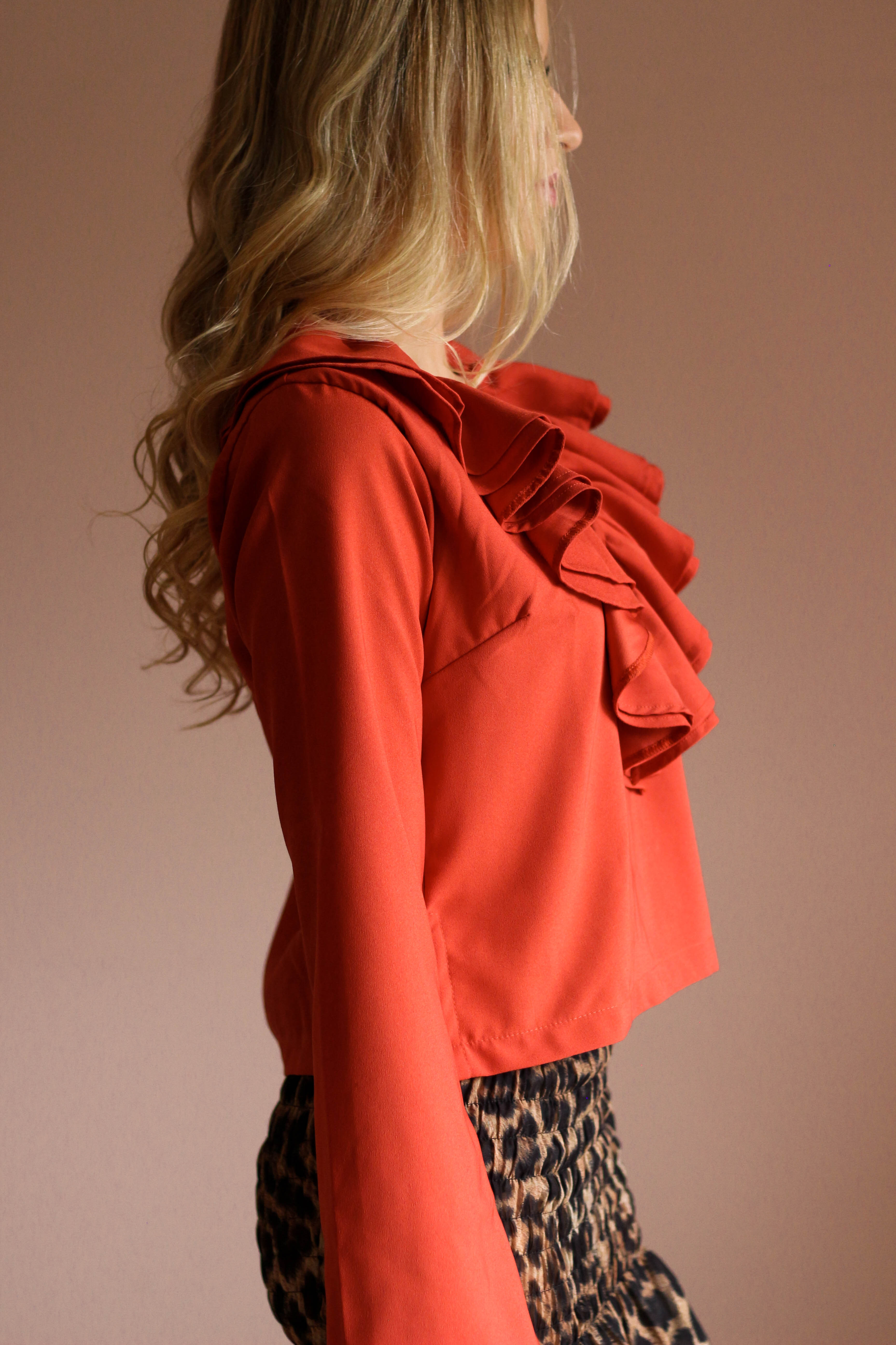 Blusa com Babados Laranja
