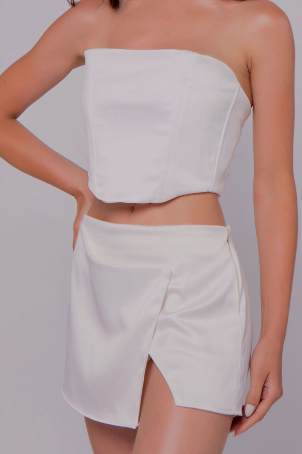 Saia Curta Hortênsia - Branca