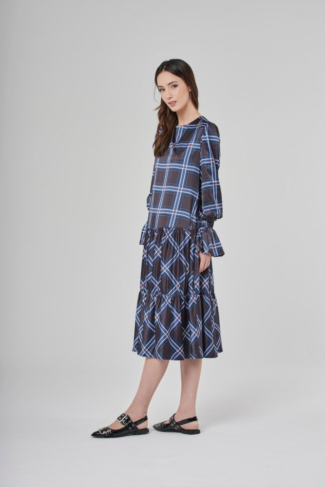 Vestido Cetim Midi Chess