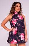 Vestido Gola Drapeada Peônia