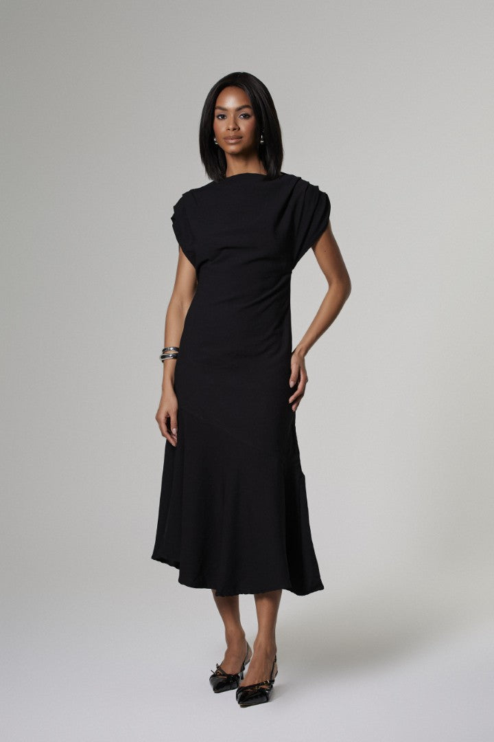 Vestido Midi Alfaiataria Solo Preto