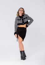 Saia Veludo Gisele - Preta