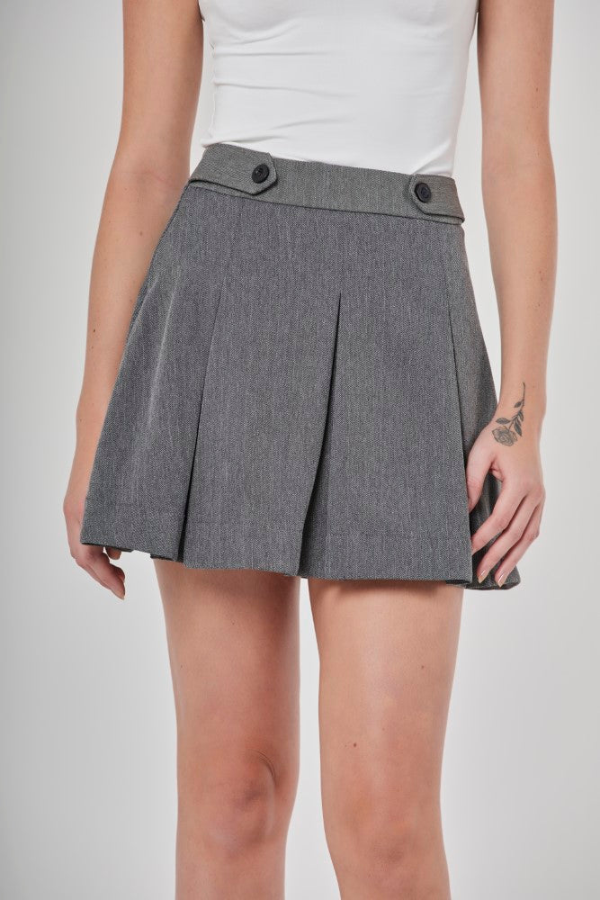 Saia Alfaiataria Pregas Stripes