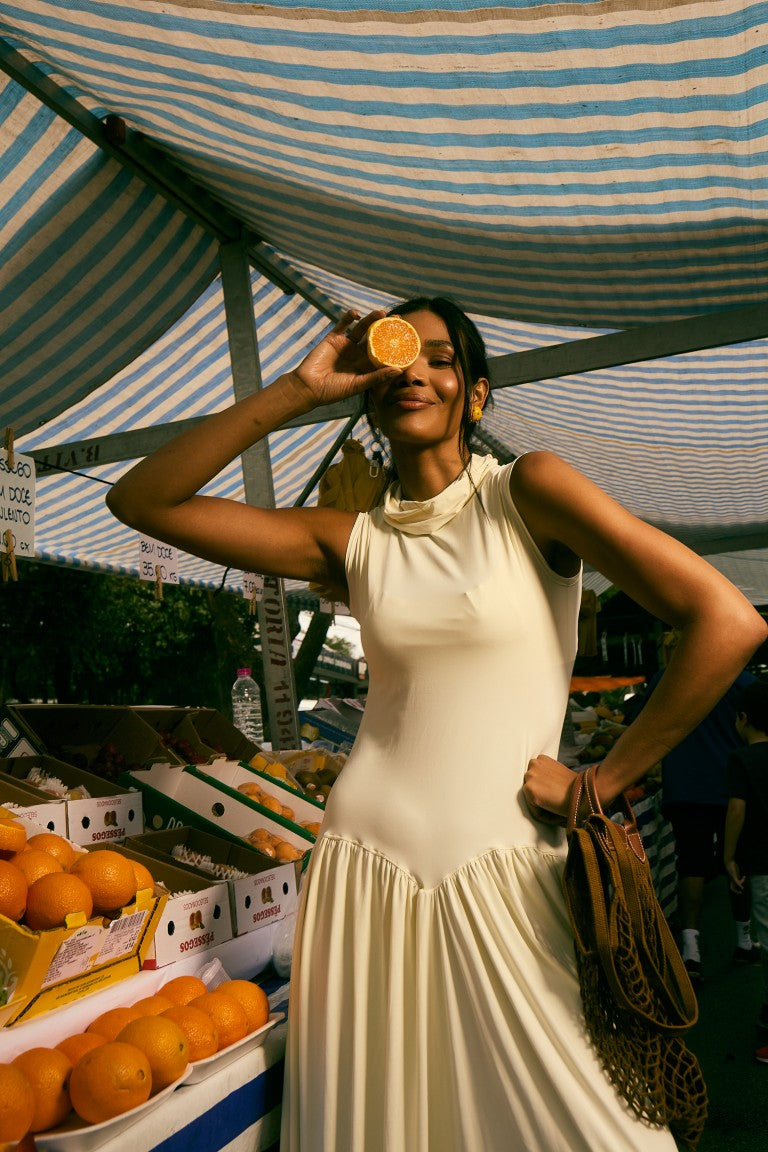 Vestido Longo Malha Luz Off