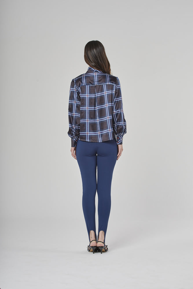 Camisa Cetim Laço Chess