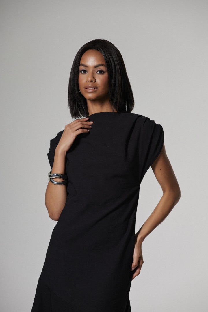 Vestido Midi Alfaiataria Solo Preto