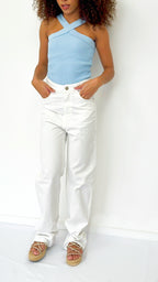 Jeans Branco Cintura Alta