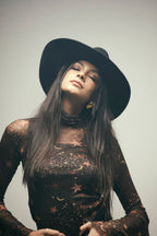 Blusa Tule Manga Sino Galáxia + Mini Saia Franzida Tule Galáxia