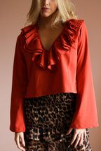 Blusa com Babados Laranja
