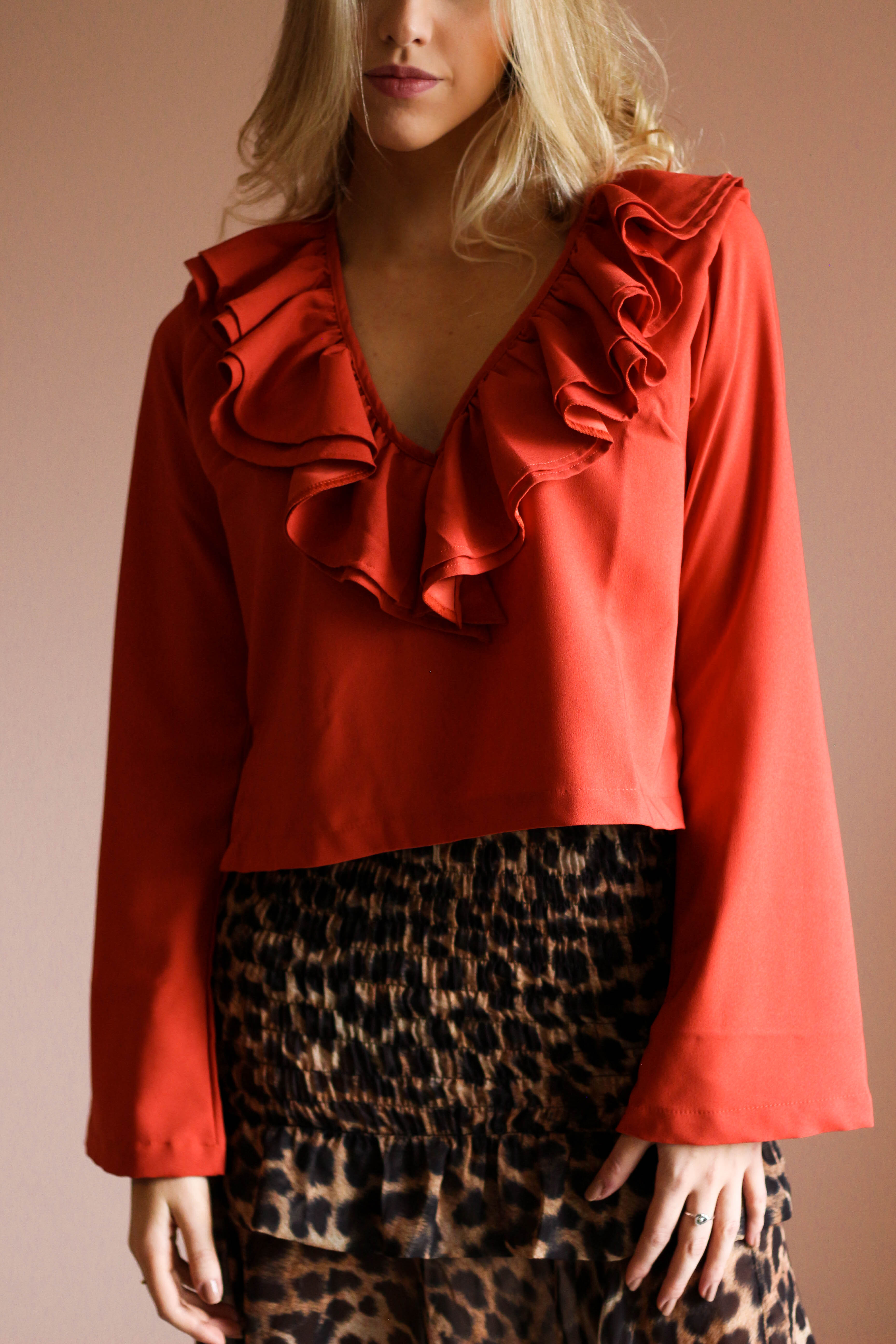 Blusa com Babados Laranja