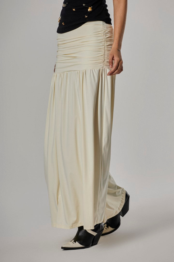 Saia Longa Franzida Malha Tóquio