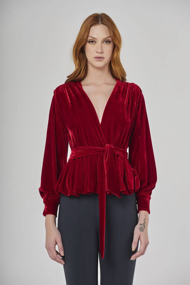 Blusa Babado Velvet
