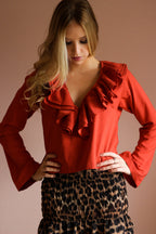 Blusa com Babados Laranja