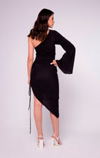 Vestido Assimétrico Orquídea - Preto