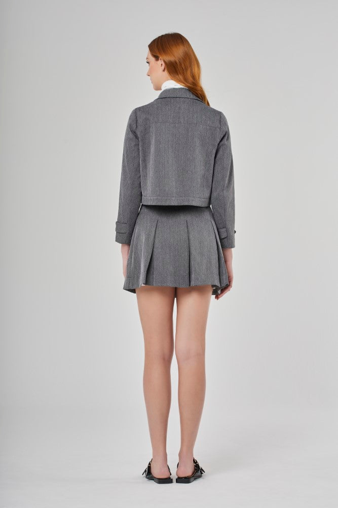 Saia Alfaiataria Pregas Stripes