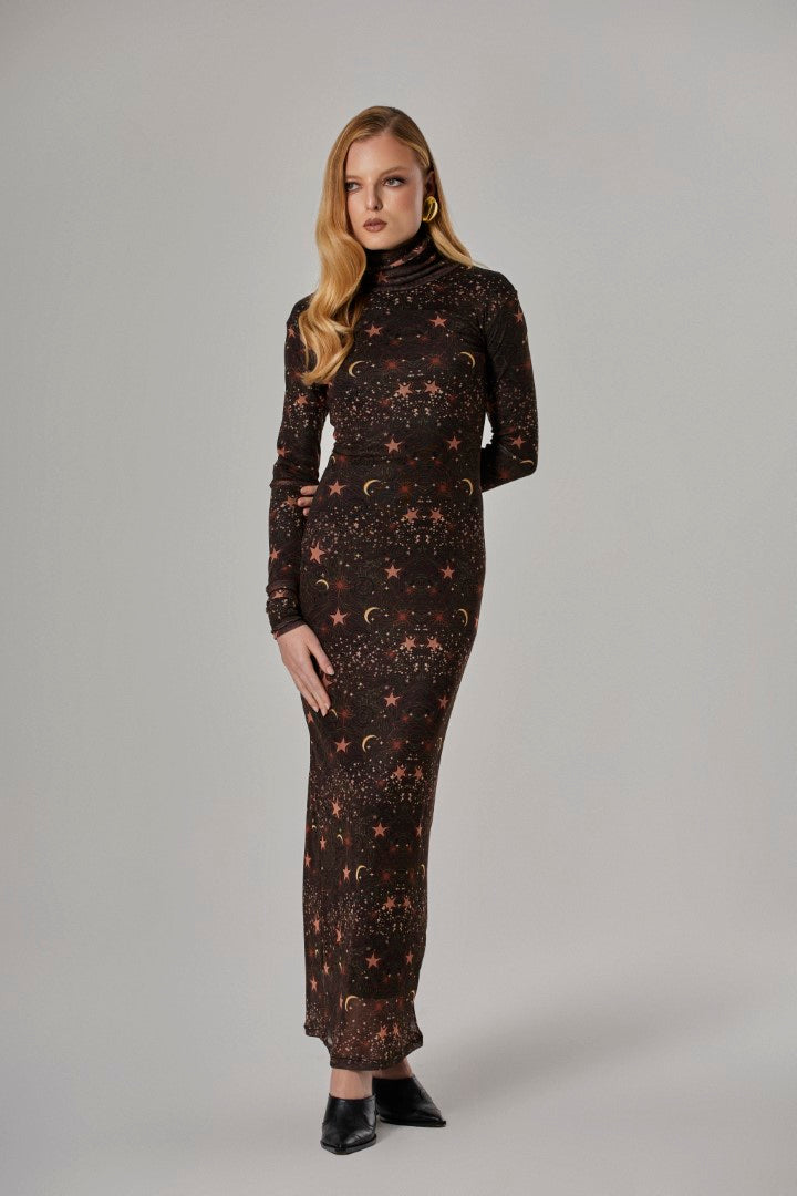 Vestido Longo Tule Galáxia