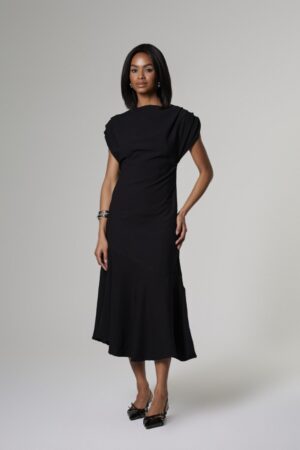 Vestido Midi Alfaiataria Solo Preto